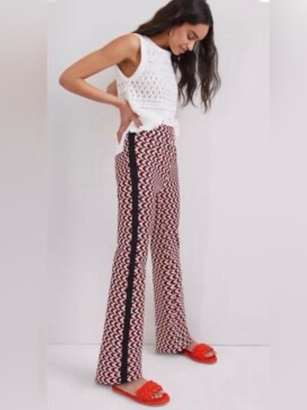 Maeve Anthropologie Geometric Pull-On Bootcut Pants Small